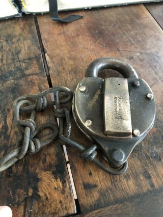 Antique W Bohanna Broklyn Ny Brass Lock In