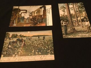 3 Vintage Black Americana Postcards Of Early 1900’s