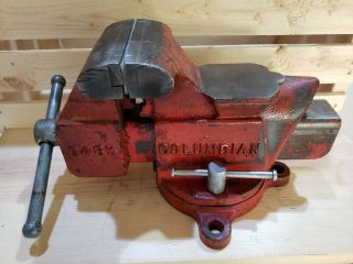 D431/2 Columbian 3 1/2 " Jaws Machinists Swivel Vise Vice Usa Blacksmith Pipe A,