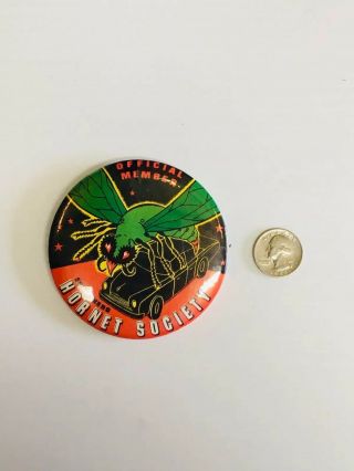 Official Member Hero Hornet Society Green Hornet Pin Pinback Button