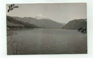 Wa Mt.  St Helens Washington 1954 Real Photo Rppc Post Card View Of Mt.  & Lake