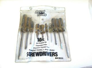 Royal Tools Vintage Made In Usa 10 Piece Screw Driver Set