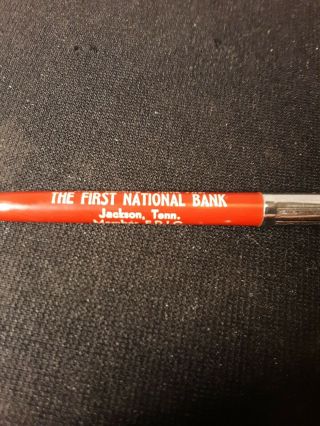 Vintage Advertising Ballpoint Pen First National Bank Of Jackson Tennessee