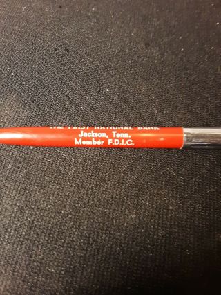 Vintage Advertising Ballpoint Pen First National Bank of Jackson Tennessee 2