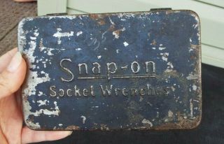Antique/vintage - Snap - On Tools Box - Socket Wrenches Box - Blue Metal Tool Box/case
