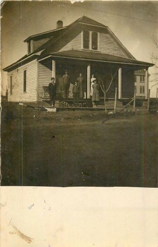 1911 Residence/house And Family - Codell,  Kansas Real Photo Postcard/rppc