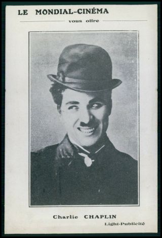 Charlie Chaplin Charlot Movie Star Cinema 1920 - 1930s Photogravure Postcard Jj