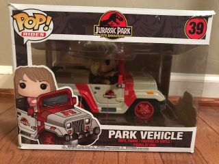 Funko Pop Jurassic Park Park Vehicle Jeep With Ellie Sattler