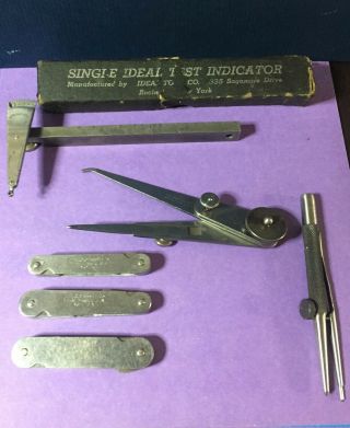 Vintage Machinist Tools Starrett Pitch Gauges Calipers & Ideal Tool Indicators