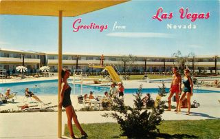 Las Vegas Nv Dunes Hotel/casino Swimming Pool 1955 Chrome P/c