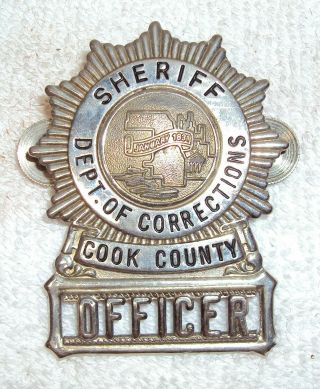 Cook County Illinois Sheriff Badge Emblem Dept Of Corrections Officer