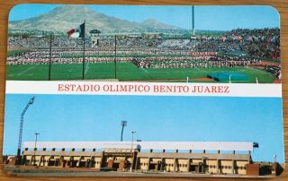 Old Postcard Estadio Olimpico Benito Juarez Mexico Olympic Stadium