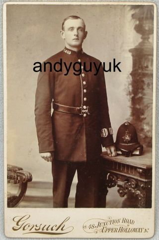 Cabinet Card Police Man In Uniform Gorsuch London Met Duty Armband