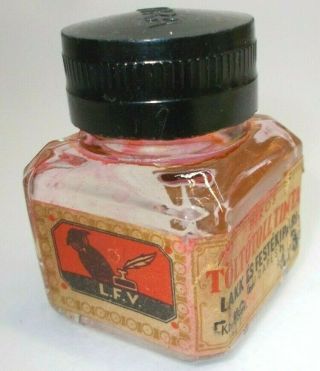 Vintage Glass Ink Bottle,  Owl " F Calligraphy Dip Ink Nib Fountain Pen Hungary