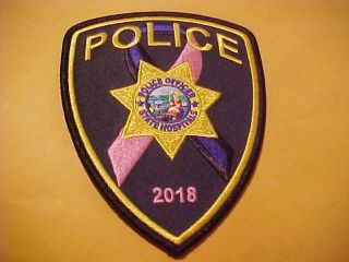 California State Hospital Breast Cancer Police Patch Shoulder Size Pink