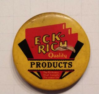 Rare Eckrich Quality Products Pinback Button
