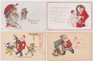 4 Vintage Santa Claus Christmas Pc 
