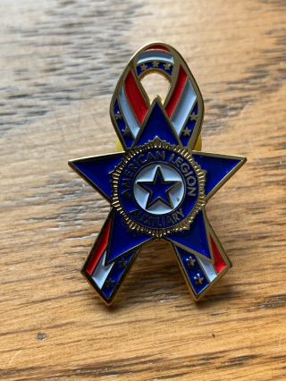 American Legion Auxiliary Ribbon Pin Red White And Blue