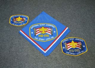Bsa 1985 National Scout Jamboree Participant Neckerchief And Patch Set