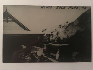 Alum Rock Park California Nwp Railroad Depot B&w Real Photo Postcard Rppc