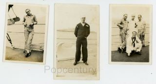 1932 China Photograph Chefoo Uss Blackhawk Tubbs Us Navy Sailors Ship 3 Photos