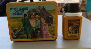 1978 Vintage Little House On The Prairie Metal Lunch Box And Thermos