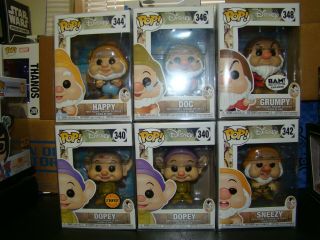Funko Pop Disney Snow White Set Of 11 Including Chase Dopey And Exclusive Grumpy