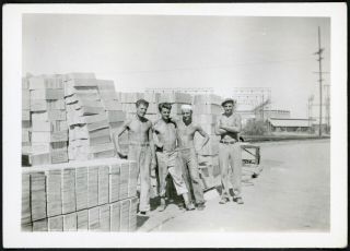 Shirtless Hard Labor Worker Men Vintage Photo - Newfield Box Company Named