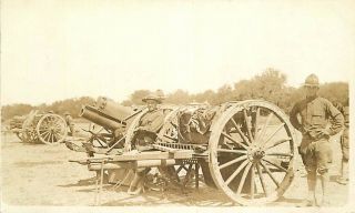 Real Photo Postcard Military Artillery Guns,  Mexican Border War? - Texas