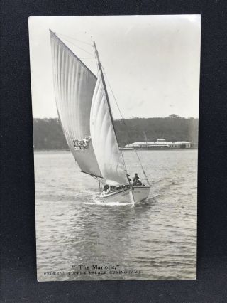 Antique Postcard Photo The Marjorie Sailing Boat Federal Coffee Palace Cuningham