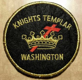 Vintage Knights Templar Washington Authentic Members Patch Very Rare