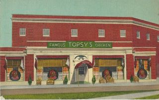 Vintage Black Americana Advertising Post Card For " Famous Topsy 