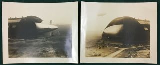 Dirigible Photos (2) 981 - 82631 D & E.  Possibly Akron.  Circa 1930 