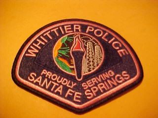 Whittier California Breast Cancer Police Patch Shoulder Size Pink