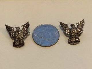 Vintage Sterling Silver Bsa Boy Scout Eagle Mom & Dad Lapel Pins