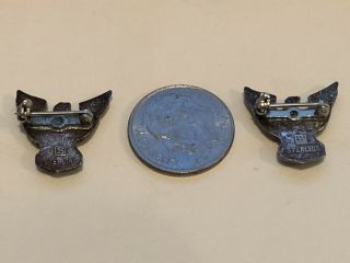 Vintage Sterling Silver BSA Boy Scout Eagle Mom & Dad Lapel Pins 2