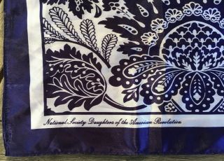 National Society Daughters Of The American Revolution Dar Blue & White Scarf