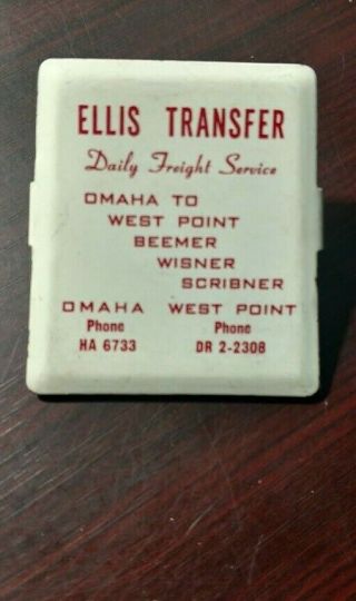 Vintage Ellis Transfer Omaha Beemer West Point Advertising Paper Clip