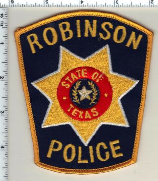Robinson Police (texas) Shoulder Patch From 1991