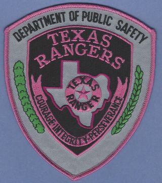 Texas Ranger Public Safety Police Patch Pink