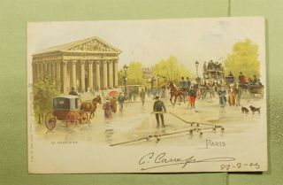 Dr Who 1903 France Paris Le Madeleine Church Postcard To England D99097