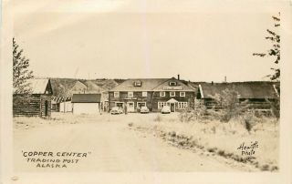 C1950 Rppc Postcard Copper Center Trading Post Alaska Ak Unposted Hewitts Photo