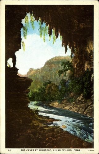 Caves At Sumidero Pinar Del Rio Cuba Vintage Postcard 1920s