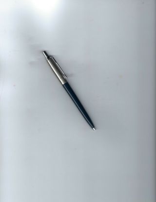 Vintage Parker Jotter Cedar Blue Ball Point Pen W/chrome Trim Brass Threads