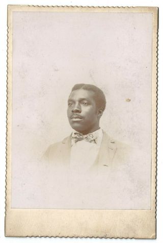 19th Century African American Cdv Portrait Of Gentleman In Suit & Bow Tie