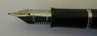 Vintage Sheaffer Fountain Pen,  Black Body,  Chrome Top and Chrome Fine Nib 4