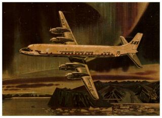 Airline Issued Postcard - Sas Scandinavian Douglas Dc - 7c - First Flight