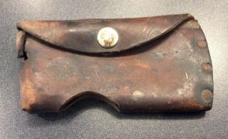 Antique Maker Marked Marble Gladstone Mich.  Leather Hatchet Sheath