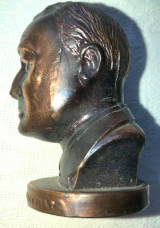 Vintage Japan Die Cast Bronze Franklin Delano Roosevelt Bust Warm Springs 3 inch 3