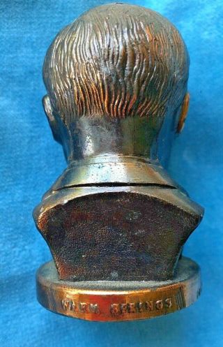 Vintage Japan Die Cast Bronze Franklin Delano Roosevelt Bust Warm Springs 3 inch 5